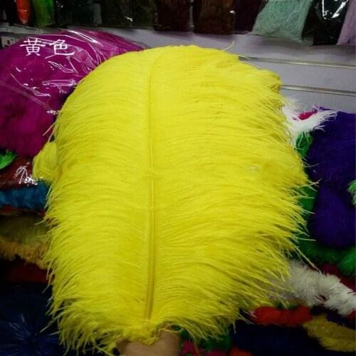 50pcs / lot 26-28 inch ostrich feathers yellow feathers craft ostrich feathers wedding party decorations 65-70 cm