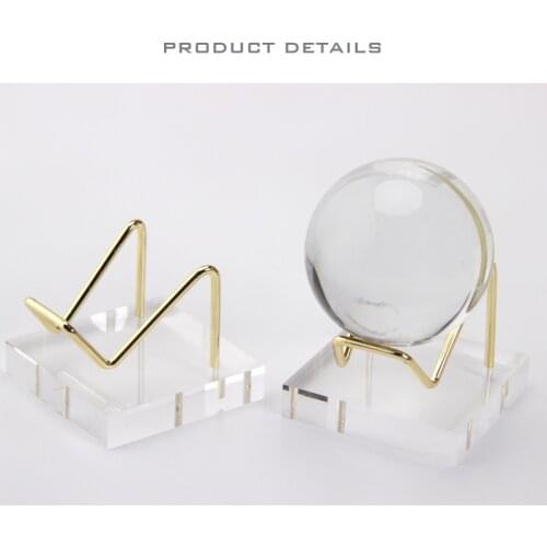 Acrylic Metal Stones Quartz Crystal sphere Stand Base Home Decoration Mineral specimen Desk Display Shelf Wholesale