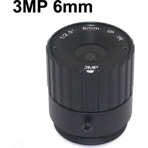 Free Shipping 3 Mega Pixels 6mm Lens IR Fixed 1/3" CS F1.6 For CCTV Security Camera
