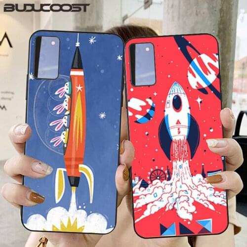 Retro rocket art Phone Case for Samsung S6 S7 edge S8 S9 S20 S21 S30plus ultra S21/S30 S10-5G lite 2020 S10E