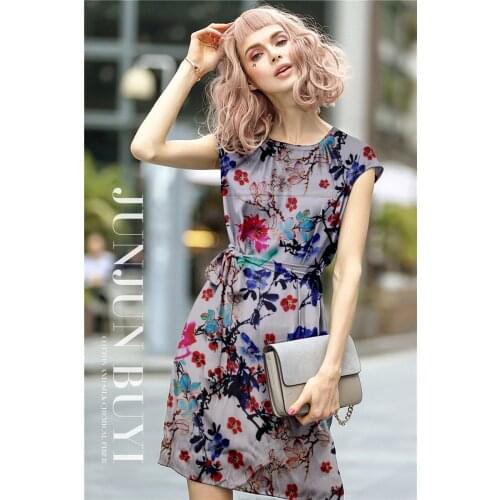 Digital inkjet silk stretch satin fabric soft shirt dress silk stretch fabric satin catwalk natural silk fabric wholesale cloth