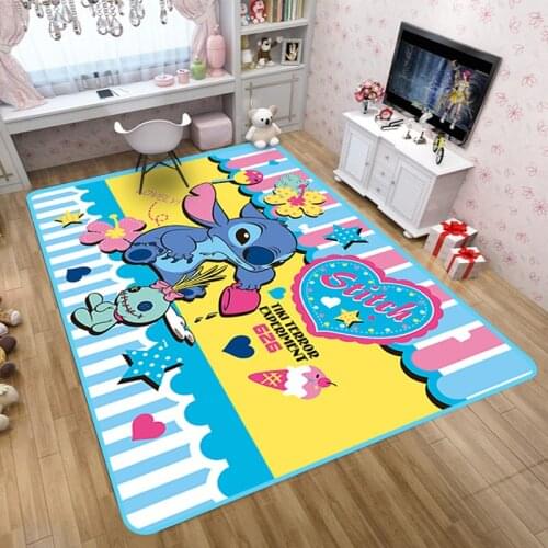 Disney Lilo & Stitch Play Mat 160x80cm Carpet Hallway Doormat Living Room Carpet Non-slip Water Absorption Children Floor Pads