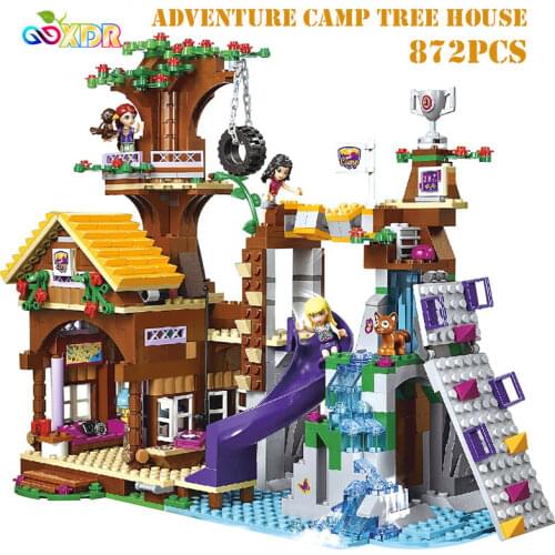 The Building Block Toy Adventure Camp Tree House Is Compatible With Small Particles Building Blocks Girl Toys Gift