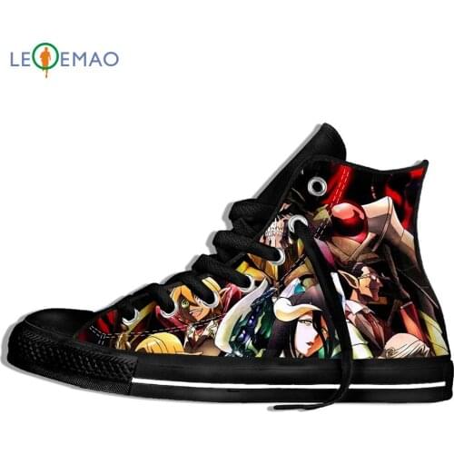 Custom Image Printing Sneakers Arrival Popular Anime Overlord II Men/Harajuku Style Plimsolls Canvas Breathable Walking Flat