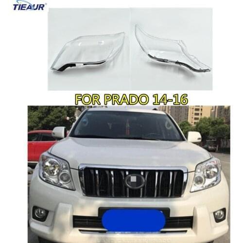 Headlamp Lens Cover for PRADO 14-16 Black border Auto car transparent Clear Shell Replacement