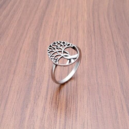 Free Shipping Punk 316L Stainless Steel Mens Tree of Life Signet Ring Viking Symbols Rattan Amulet Jewelry