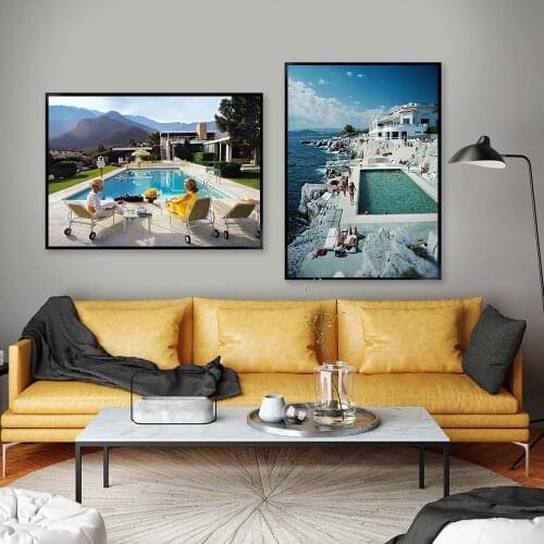 Summer Swimming Party Wall Art Prints Nordic Poster Swimming Pool Photography Canvas Painting Picture Living Room Decoration