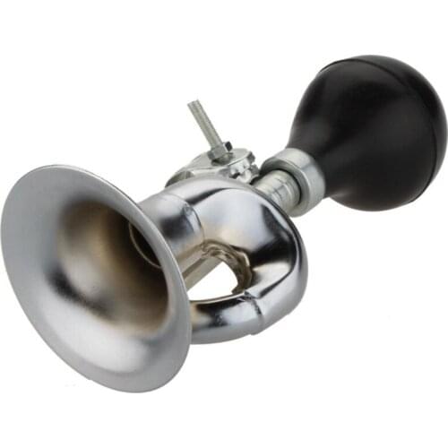 Non-Electronic Trumpet Loud Bicycle Cycle Bike Bell Vintage Retro Bugle Hooter Horn silver