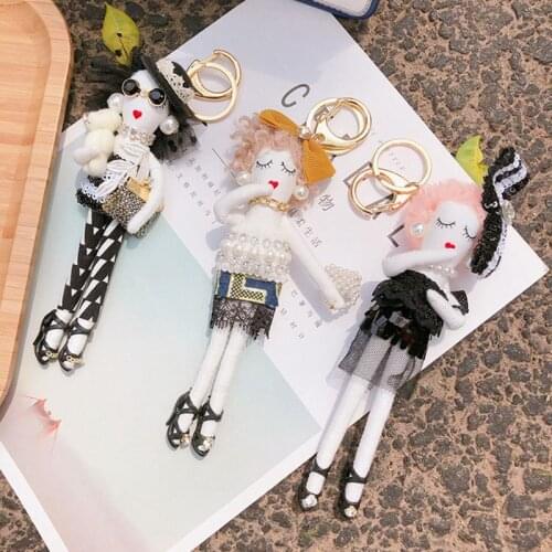 2020 New Women Handmade Bag Pendants Creative DIY Key chains Lady Car Charms Girls Dolls Bag Fashion Key Ring Decorations BD902