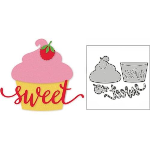 New Sweet Strawberry Cupcake Food 2020 Metal Cutting Dies for DIY Scrapbooking and Card Making Decor Embossing Craft No Stamps