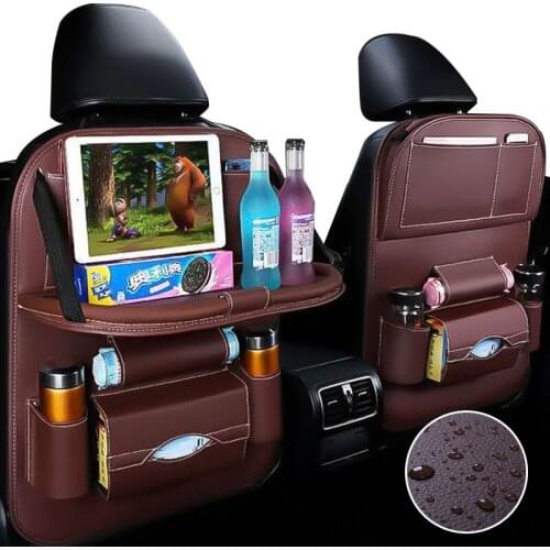 Car Back Seat Organizer Storage Bag Car Accessories Interior Storage Car Back Seat Bag Goods With Foldable Table Net In Trunk