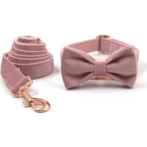 Dog Collar for Small Medium Large Dogs Pet Gift Dog Collar with Rose Gold Buckles Personalized Name Thick Velvet