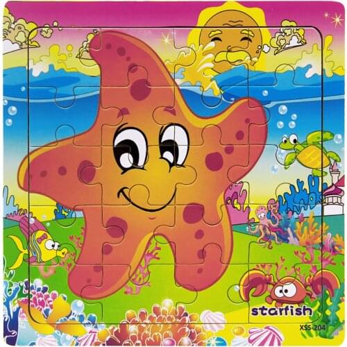 4Pcs Cartoon Animal Wooden Jigsaw Puzzles Educational Toy Pzzle Mntessori Kids Educational Toys for Children Gift