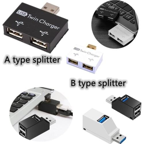 Portable Mini Computer, U Disk Mouse, Mobile Phone High Speed USB2.0 and 3.0 Male Ports USB Hub Charger Distributor
