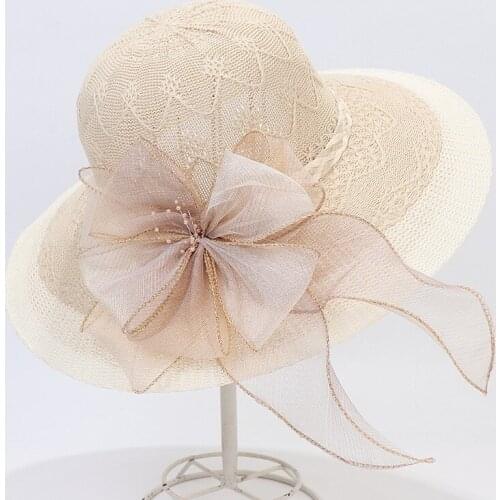 Hat Female Summer Hollow Knitted Big-edge Beach Hat Dome Flower Dome Fisherman Hat Tide Sun Hat
