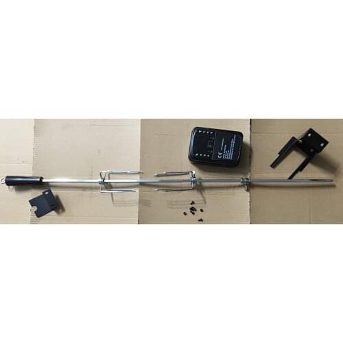 890mm skewers with battery motor and skewer support BBQ spare parts,grill skewer with 2 fork( prongs)