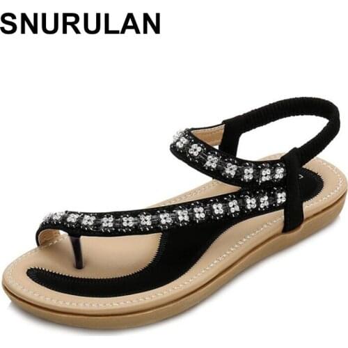 SNURULAN 2019 Flip Flops Sandals Women Summer Rhinestone Shoes Girl Platform Shoes Waterproof Party Women Shoes