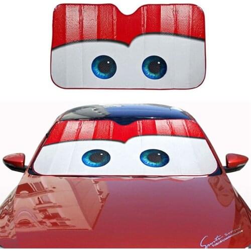 Aluminium Foil Color Cartoon Big Eyes Car Windshield Sunshade Sun Visor Covers