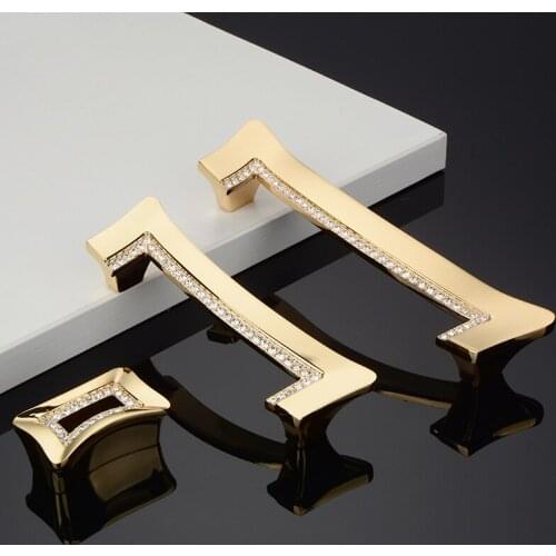 Modern Furniture Diamond Crystal Glass Handles Accessory Knobs Kitchen Pull Handle Hardware Cupboard Cabinet Drawer Pulls