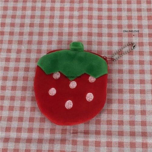 Fruit Strawberry Hand Coin Purse Bag , Gift key chain coin holder Wallet Pouch Case BAG