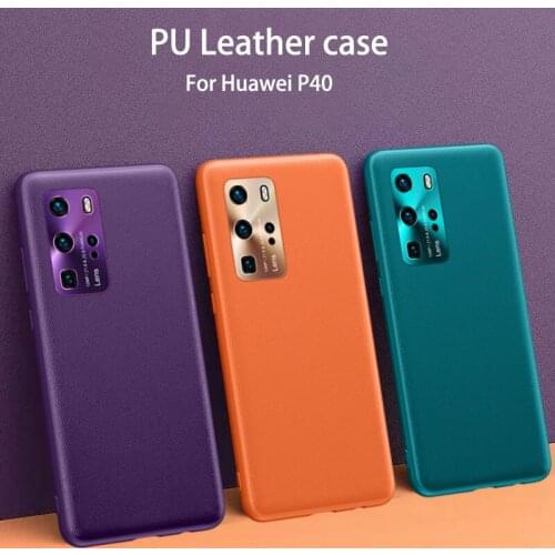 Thin phone case for huawei p40 pu leather back cover for huawei p40pro new business anti-knock protector case for huawei p30