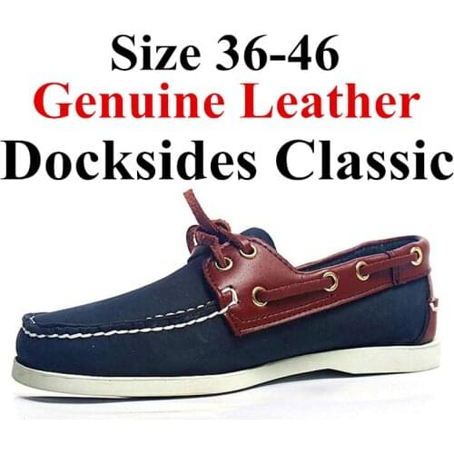 Men Women Spinnaker Genuine Leather Docksides Classic Loafers Boat Shoes 2019A100