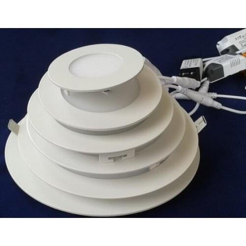 Ultra Thin Led Panel Downlight 3w 4w 6w 9w 12w 15w 18w Round Ceiling Recessed Spot Light AC85-265V Painel lamp