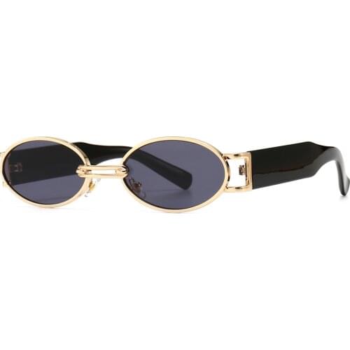 Veshion Punk Style Retro Oval Sunglasses Men Metal Uv400 Gold Round Sun Glasses for Women 2021 Vintage Accessories Male