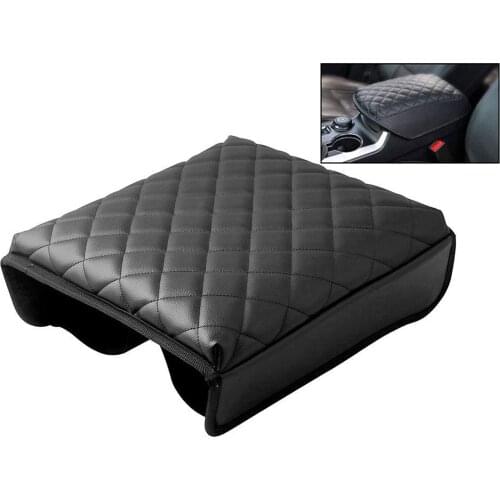 Black Panther PU Leather Auto Armrest Cover Protector Car Center Console Pad for Ford Explorer SUV 2011-2019
