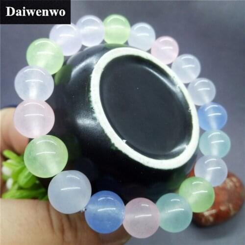 Natural Stone Light Colorful Chalcedony Jasper Beads Bracelet for Women