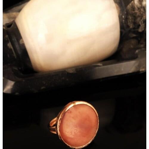 Dr Stone Natural Stone Women 'S Pearl Stone Rose Gold Plated Ring KRB371