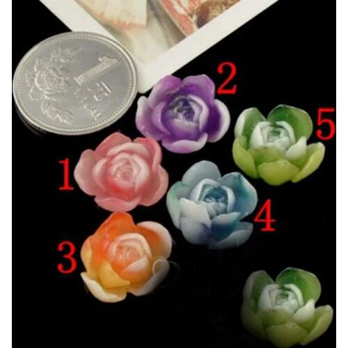 5 color optional 10 Pcs imitation Pouch flower Resin Flowers Flatback Scrapbook Fit Phone Embellishment. 18mm 009005043