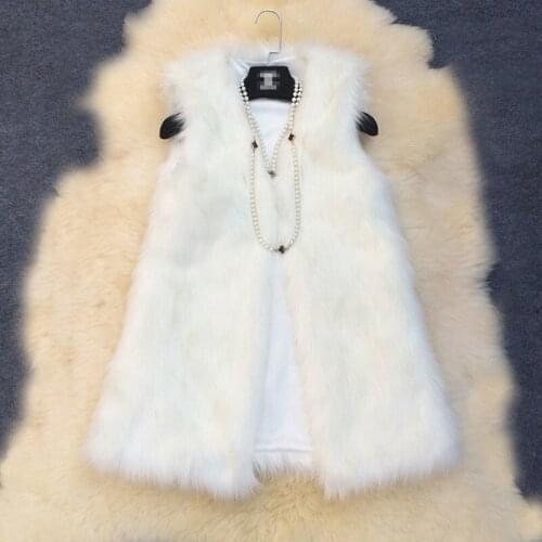 2021 Woman Faux Fur Vest Outfits Winter Female Mid-length Waistcoats Warm Coat Ladies Sleeveless Jacket Clothes Outerwear Q268