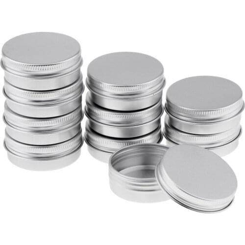30ml/gram 10 Pack Aluminum Tin Cans, Empty Round Tin Jar Pot Cosmetic Containers