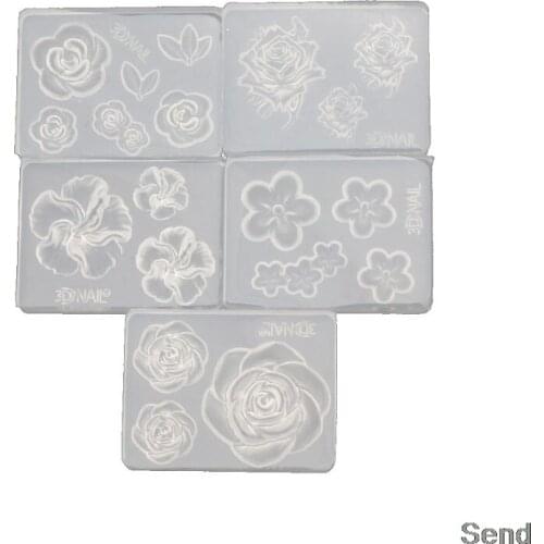 5Pcs Rose Flower Chrysanthemum Small Flower Candy Silicone Epoxy Resin Molds Set T4MD