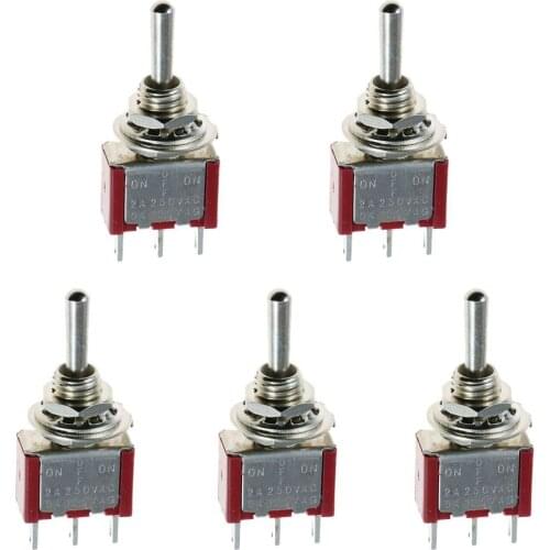 5 x Mini Momentary (On)Off(On) Toggle Switch Model Railway SPDT 12V,silver Dropshipping