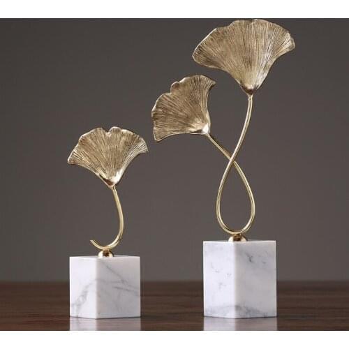American creative personality marble ginkgo leaf furnishings living room office cabinets creative home decoration