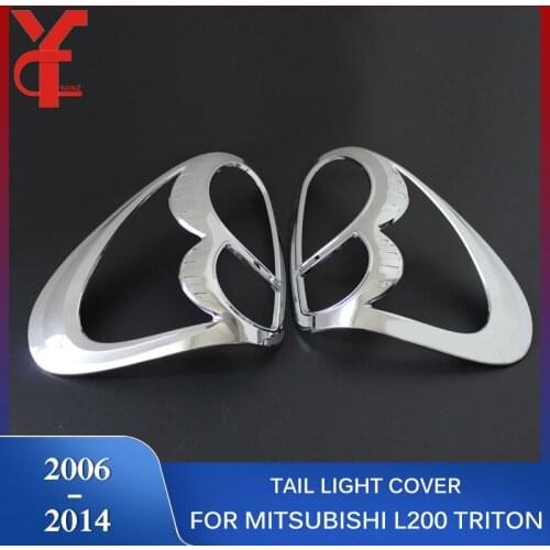 Car Chrome Strips Styling Accessories Lamp Decoration Product ABS Rear Lamp Cover For Mitsubishi L200 Triton 2006 - 2014 Ycsunz