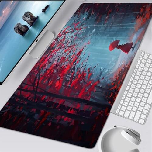 Large Mouse Pad Persian Carpet Laptop Pc Gamer Keyboard 400s900 Mousepad Edge White Tassel Rubber Table Mat for Pet Anime Touhou
