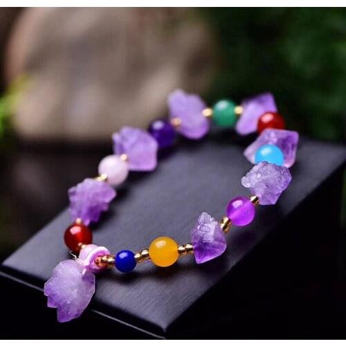 Natural lavender amethyst with the February birth of the stone bracelet exorcism protective body safe 12MM hand string