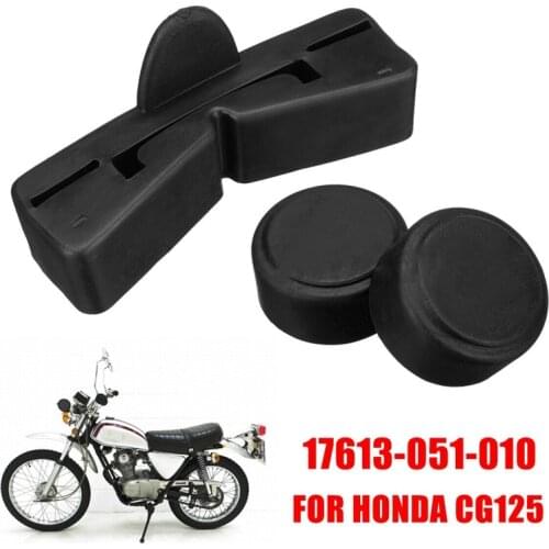 Black Rubber Motorcycle Scooter Gas Oil Fuel Tank Cushion Holder Set for Honda CG125