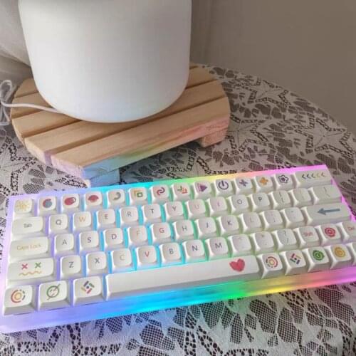 126-key Color Pen Keycap PBT Sublimation Cherry Height Color Minimalist Style DIY Mechanical Keyboard Keycap Cherry MX Switch