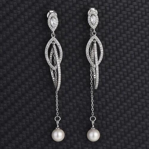 S925 Sterling Silver Long Tassel Earrings Female Europe And The United States Senior Sense Of Simplicity Cold Wind Pearl Fashion