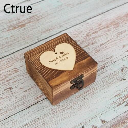 Personalized Ring Box Custom Wedding Ring Box Wooden Ring Holder Wedding Ring Bearer Box rustic wedding decoration centerpieces
