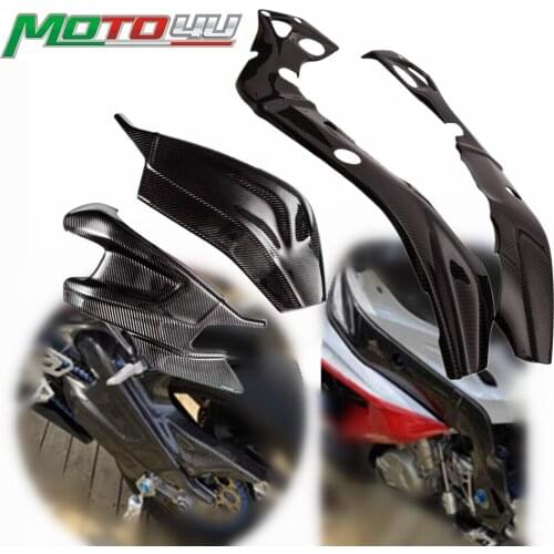 For BMW S1000RR 2015-2018 Real Carbon Fiber Frame Cover Swing Arm Covers Swingarm Cover Chain Protection Motorcycle Modification
