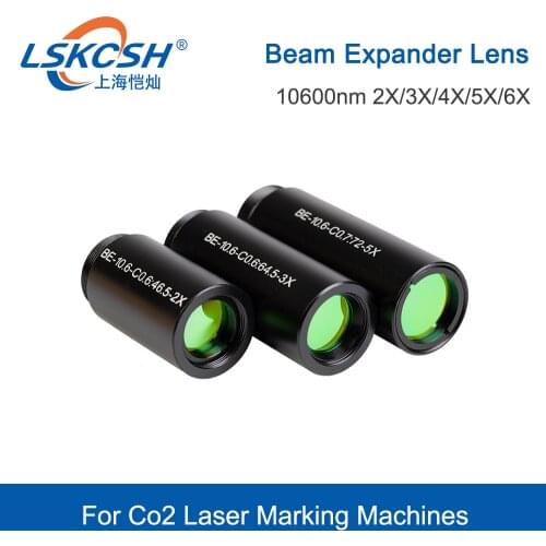 LSKCSH CO2 laser 10600nm Laser Beam Expander 2X 3X 4X 5X 6X Galvanometer Lenses Optics Beam Expand For Co2 Laser Marking Machine