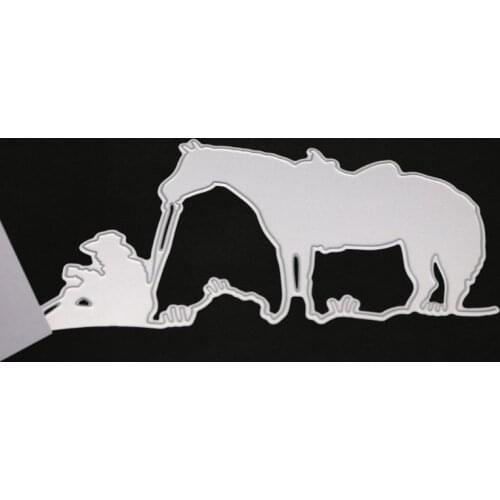 Owner and Horse Metal Cutting Dies Stencil DIY Scrapbooking Album Stamp Paper Card Embossing Decor Craft dies scrapbooking
