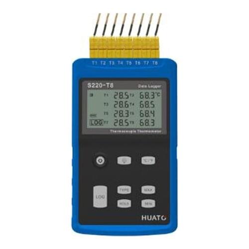 S220-T8 multi-channels datalogging Temperature Meter, K type thermocouple oven recorder, handhold equipment