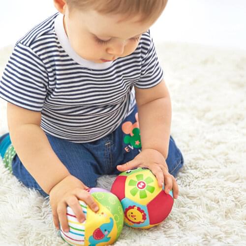 Baby Toys For Children Animal Ball Soft Plush Mobile Toys With Sound Baby Rattle Infant Body Building Ball Toys For 0-12 Months