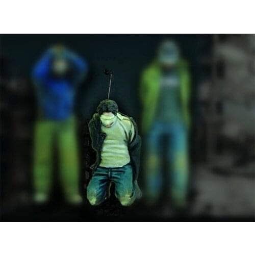 Simulation 1/35 Scale Hostage Miniatures Scene Modelling Unpainted DIY Assembling Static Figure Resin Model Kits